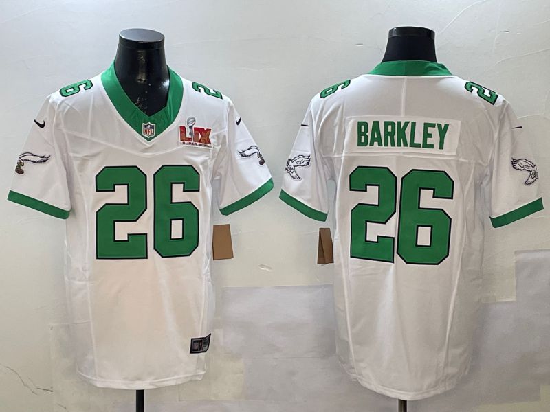 Men Philadelphia Eagles #26 Barkley White Retro three generations 2025 Nike Vapor Limited NFL Jersey style 2->philadelphia eagles->NFL Jersey
